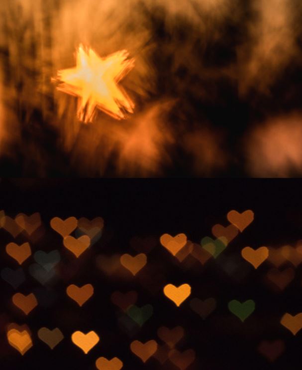 تکنیک عکاسی برای تولید بوکه هایی به شکل ستاره و قلب 