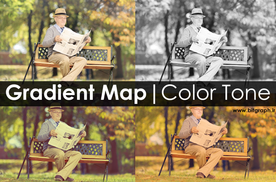 نحوه Color Tone با استفاده از ابزار Gradient Map