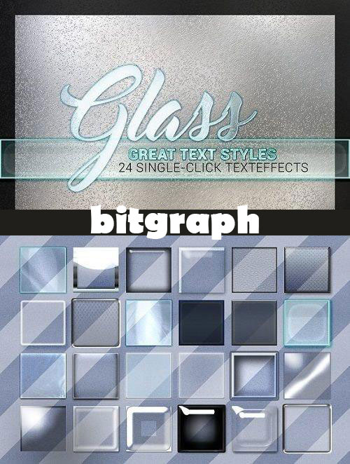 مجموعه ای از 24 استایل شیشه ای فتوشاپ GLASS COLLECTION