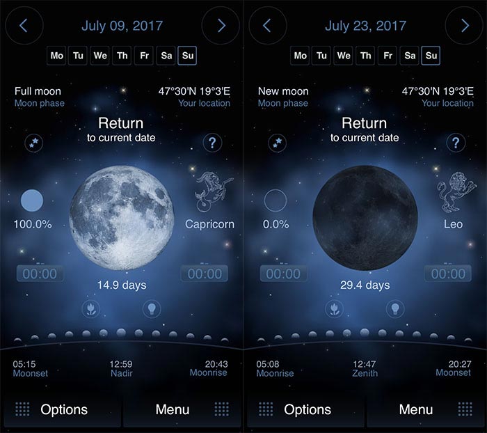 Deluxe Moon Pro برای Dark Sky Finder برای عکاسی از کهکشان راه شیری.