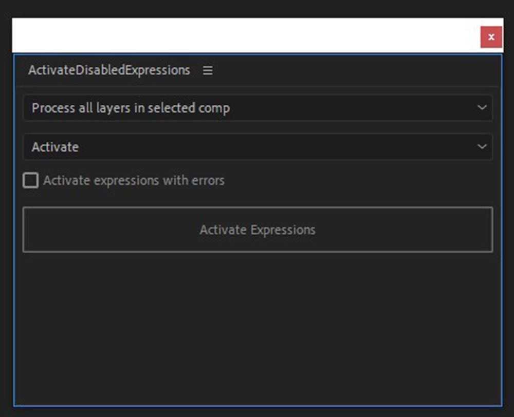 اسکریپت Activate Disabled Expressions v1.3