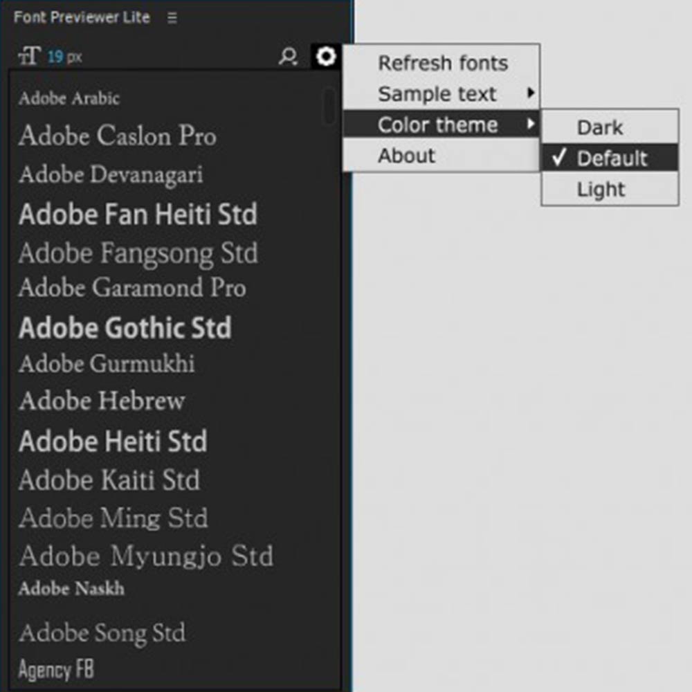 پلاگین Font Previewer Lite v1.0.1