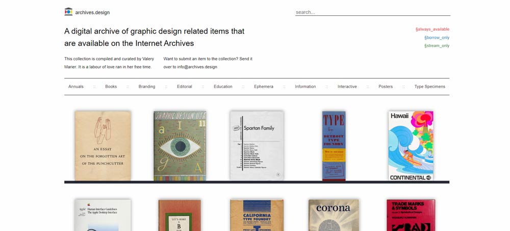 Archives Design یکی از سایت های مفید در حوزه گرافیک