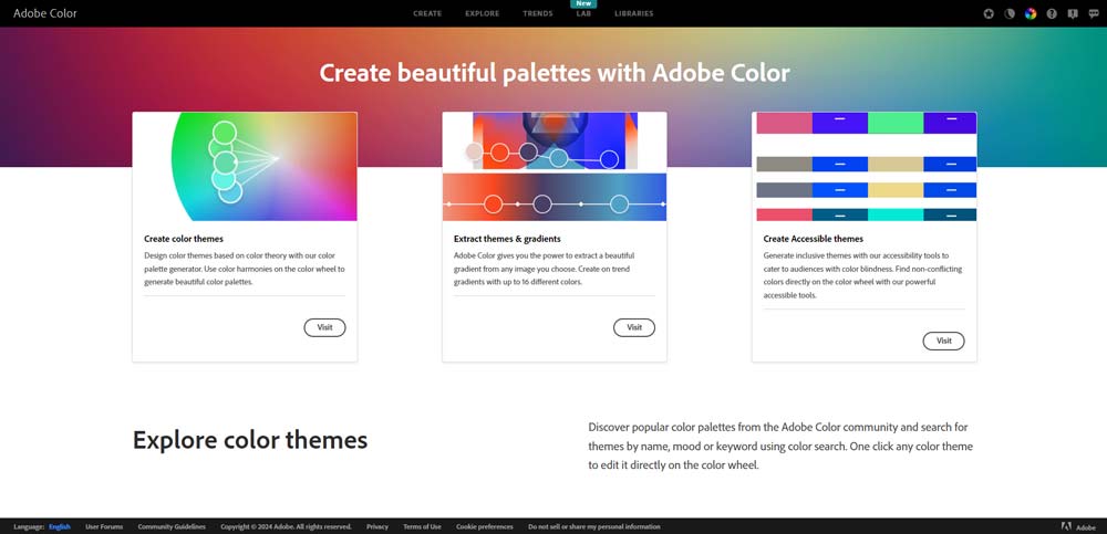 adobecolor یک سایت مفید برای انتخاب رنگ