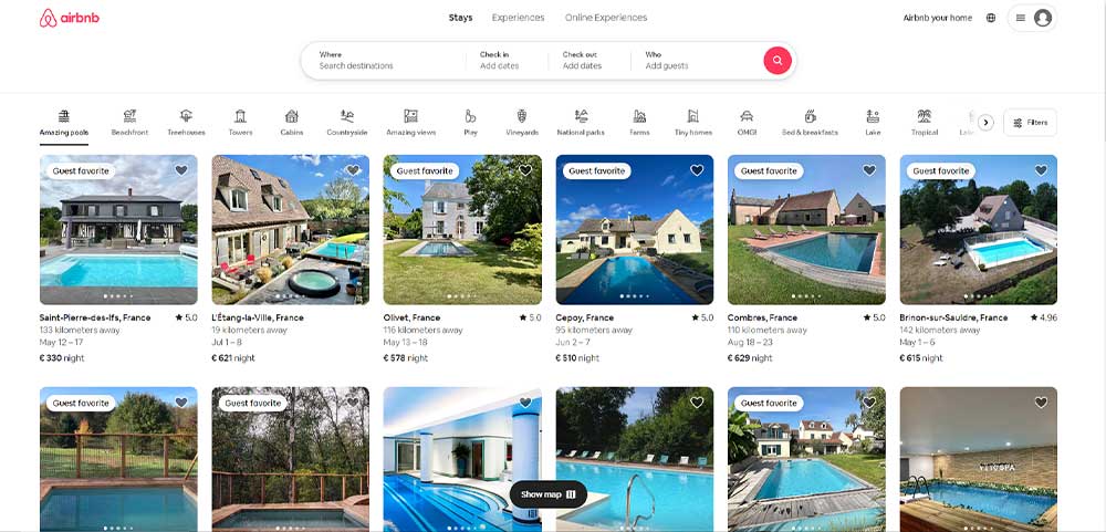 وبسایت airbnb